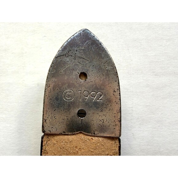 Vintage Ann Taylor Croc Print Brown Leather Womens Belt Size XS S Western 24-27" - Picture 8 of 12